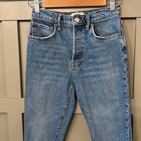 Free People We The Free Stella High Rise Skinny Jean 99% Cotton Busted Knee 26 - Picture 4 of 14